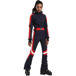 GSOU SNOW Ski Suit Women Snowsuit Slim One Piece Jumpsuit Snow Jackets Waterproof Winter Windproof Outdoor Sports Warm(Navy Blue 1)