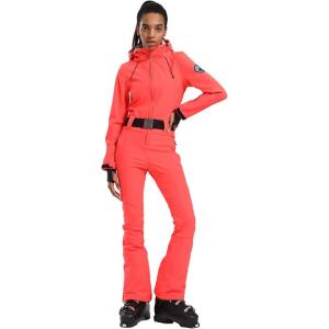 GSOU SNOW Ski Suit Women Snowsuit Slim One Piece Jumpsuit Snow Jackets Waterproof Winter Windproof Outdoor Sports Warm(Orange)