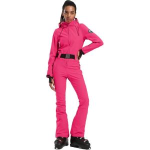 GSOU SNOW Ski Suit Women Snowsuit Slim One Piece Jumpsuit Snow Jackets Waterproof Winter Windproof Outdoor Sports Warm(Ros)