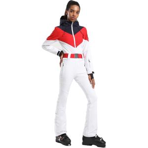 GSOU SNOW Ski Suit Women Snowsuit Slim One Piece Jumpsuit Snow Jackets Waterproof Winter Windproof Outdoor Sports Warm(White)