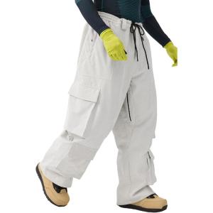 GSOU SNOW Womens Mens Baggy Snow Pants Cargo Snowboard Pants Ski Super Loose Sport Outdoor Insulation Waterproof(Beige-2)