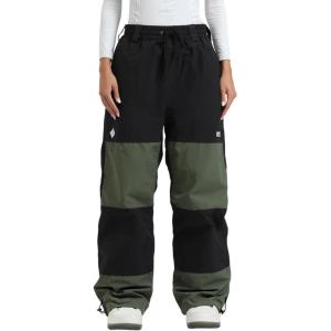 GSOU SNOW Womens Ski Pants Mens Snowboard Pants Waterproof Snow Pants for Winter Outdoor Sport Warm(Black Green)