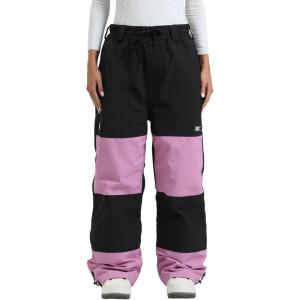 GSOU SNOW Womens Ski Pants Mens Snowboard Pants Waterproof Snow Pants for Winter Outdoor Sport Warm(Black Pink)