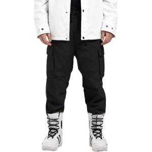 GSOU SNOW Womens Ski Pants Mens Snowboard Pants Waterproof Snow Pants for Winter Outdoor Sport Warm(Black-9)