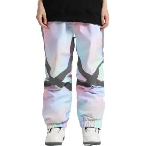 GSOU SNOW Womens Ski Pants Mens Snowboard Pants Waterproof Snow Pants for Winter Outdoor Sport Warm(Colorful)