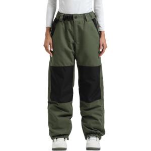 GSOU SNOW Womens Ski Pants Mens Snowboard Pants Waterproof Snow Pants for Winter Outdoor Sport Warm(Dark Green)