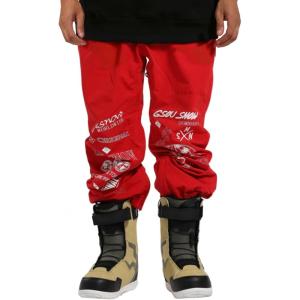 GSOU SNOW Womens Ski Pants Mens Snowboard Pants Waterproof Snow Pants for Winter Outdoor Sport Warm(Red)