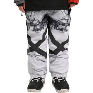 GSOU SNOW Womens Ski Pants Mens Snowboard Pants Waterproof Snow Pants for Winter Outdoor Sport Warm(White)
