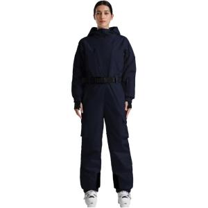 GSOU SNOW Womens Ski Suit One Piece Snow Suit Asymmetric Design Utility Jumpsuit Jacket Waterproof Insulated for Snow Sports(Navy Blue)