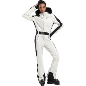 GSOU SNOW Womens Ski Suit One Piece Snowsuit Snowboard Slim Insulated Jumpsuit Jacket Waterproof Windproof for Outdoor Sports(Beige)
