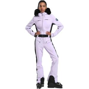 GSOU SNOW Womens Ski Suit One Piece Snowsuit Snowboard Slim Insulated Jumpsuit Jacket Waterproof Windproof for Outdoor Sports(Purple 1)