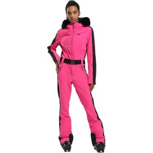 GSOU SNOW Womens Ski Suit One Piece Snowsuit Snowboard Slim Insulated Jumpsuit Jacket Waterproof Windproof for Outdoor Sports(Rose Red)