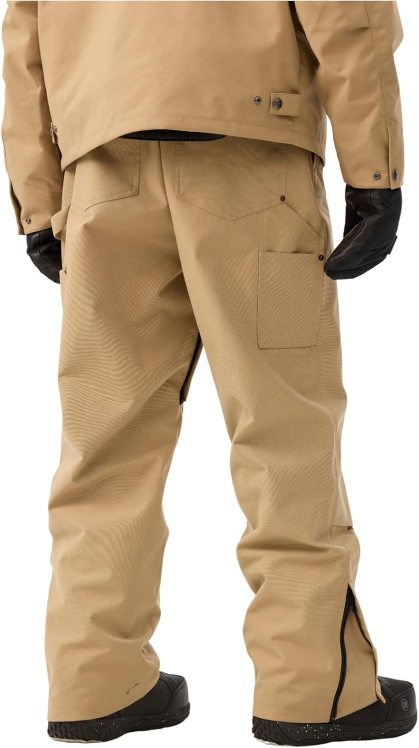 image:imageGSOU SNOW Mens Baggy Snowboard Pants Women Ski Pant Loose Fit Snow Pants Insulated Windproof Waterproof Hiking Winter OutdoorKhaki