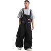 GSOU SNOW Baggy Snowboard Bibs Women Men Ski Pants Loose Fit Overalls Insulated Winter Outdoor Sports Wear(Black 1)