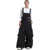 GSOU SNOW Baggy Snowboard Bibs Women Men Ski Pants Loose Fit Overalls Insulated Winter Outdoor Sports Wear(Black 1)