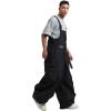 GSOU SNOW Baggy Snowboard Bibs Women Men Ski Pants Loose Fit Overalls Insulated Winter Outdoor Sports Wear(Black 1)