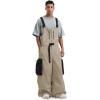 GSOU SNOW Baggy Snowboard Bibs Women Men Ski Pants Loose Fit Overalls Insulated Winter Outdoor Sports Wear(Coffee)