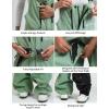 GSOU SNOW Baggy Snowboard Bibs Women Men Ski Pants Loose Fit Overalls Insulated Winter Outdoor Sports Wear(Green)