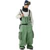 GSOU SNOW Baggy Snowboard Bibs Women Men Ski Pants Loose Fit Overalls Insulated Winter Outdoor Sports Wear(Green)