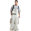 GSOU SNOW Baggy Snowboard Bibs Women Men Ski Pants Loose Fit Overalls Insulated Winter Outdoor Sports Wear(Grey 1)