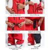 GSOU SNOW Baggy Snowboard Bibs Women Men Ski Pants Loose Fit Overalls Insulated Winter Outdoor Sports Wear(Red 1)