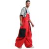 GSOU SNOW Baggy Snowboard Bibs Women Men Ski Pants Loose Fit Overalls Insulated Winter Outdoor Sports Wear(Red 1)