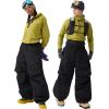 GSOU SNOW Men Snow Pants Baggy Snowboard Pants Women Ski Pants Sport Insulated Loose Waterproof Windproof Winter Hiking Warm(Black)