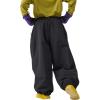GSOU SNOW Men Snow Pants Baggy Snowboard Pants Women Ski Pants Sport Insulated Loose Waterproof Windproof Winter Hiking Warm(Black)