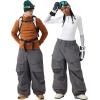 GSOU SNOW Men Snow Pants Baggy Snowboard Pants Women Ski Pants Sport Insulated Loose Waterproof Windproof Winter Hiking Warm(Grey)