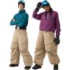 GSOU SNOW Men Snow Pants Baggy Snowboard Pants Women Ski Pants Sport Insulated Loose Waterproof Windproof Winter Hiking Warm(Khaki)