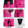 GSOU SNOW Men Snow Pants Baggy Snowboard Pants Women Ski Pants Sport Insulated Loose Waterproof Windproof Winter Hiking Warm(Rose Red)
