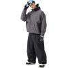 GSOU SNOW Men Super Baggy Ski Pants Loose Snowboard Pants Women Snow Sport Insulated Waterproof Windproof Outdoor Sport(Black)