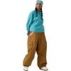 GSOU SNOW Men Super Baggy Ski Pants Loose Snowboard Pants Women Snow Sport Insulated Waterproof Windproof Outdoor Sport(Coffee)