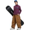 GSOU SNOW Men Super Baggy Ski Pants Loose Snowboard Pants Women Snow Sport Insulated Waterproof Windproof Outdoor Sport(Coffee)