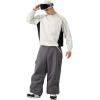 GSOU SNOW Men Super Baggy Ski Pants Loose Snowboard Pants Women Snow Sport Insulated Waterproof Windproof Outdoor Sport(Grey)