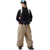 GSOU SNOW Men Super Baggy Ski Pants Loose Snowboard Pants Women Snow Sport Insulated Waterproof Windproof Outdoor Sport(Khaki)