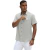 GSOU SNOW Mens Fishing Shirts Short Sleeve Button Up Hiking Shirt Cooling Quick Dry Vented(Beige 1)