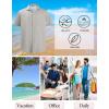 GSOU SNOW Mens Fishing Shirts Short Sleeve Button Up Hiking Shirt Cooling Quick Dry Vented(Beige)