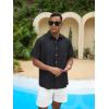 GSOU SNOW Mens Fishing Shirts Short Sleeve Button Up Hiking Shirt Cooling Quick Dry Vented(Black)