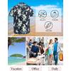 GSOU SNOW Mens Fishing Shirts Short Sleeve Button Up Hiking Shirt Cooling Quick Dry Vented(Black Froal)