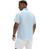 GSOU SNOW Mens Fishing Shirts Short Sleeve Button Up Hiking Shirt Cooling Quick Dry Vented(Blue 1)