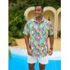GSOU SNOW Mens Fishing Shirts Short Sleeve Button Up Hiking Shirt Cooling Quick Dry Vented(Colorful)