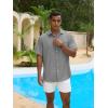 GSOU SNOW Mens Fishing Shirts Short Sleeve Button Up Hiking Shirt Cooling Quick Dry Vented(Grey)