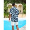GSOU SNOW Mens Fishing Shirts Short Sleeve Button Up Hiking Shirt Cooling Quick Dry Vented(Navy Blue Floal)