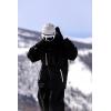 GSOU SNOW Men’s Ski Jacket Waterproof Snowboard Jackets Windproof Baggy Snowboarding Coat Winter Outdoor Sports Snow Hooded(Black)