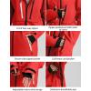 GSOU SNOW Men’s Ski Jacket Waterproof Snowboard Jackets Windproof Baggy Snowboarding Coat Winter Outdoor Sports Snow Hooded(Red)