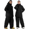 GSOU SNOW Men’s Snowboarding Jacket Loose Ski Snow Coat Waterproof Insulated Unisex Winter Jacket(Black)