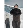 GSOU SNOW Men’s Snowboarding Jacket Loose Ski Snow Coat Waterproof Insulated Unisex Winter Jacket(Black+brown)