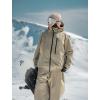 GSOU SNOW Ski Suit Men Baggy Ski Jacket and Pants Set Snow Suit Washed Effect Waterproof Insulated Windproof for Snow Sport(Khaki)