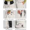 GSOU SNOW Ski Suit Men Baggy Ski Jacket and Pants Set Snow Suit Washed Effect Waterproof Insulated Windproof for Snow Sport(Off-white)